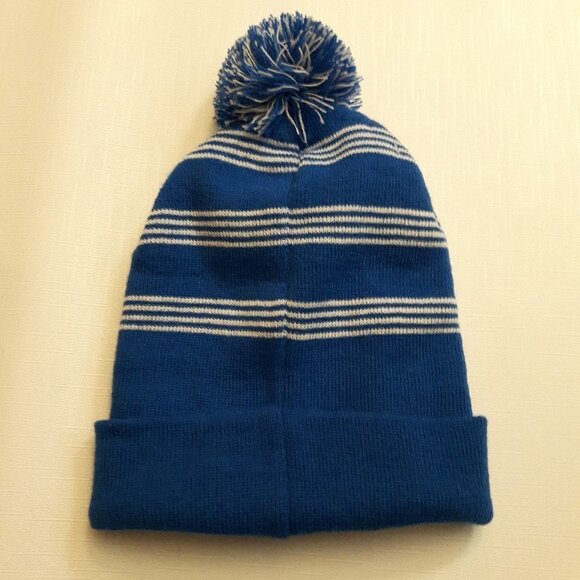 Bell Let's Talk Day White and Blue Striped Toque - Picture 2 of 3